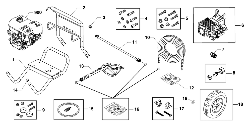 Main Unit (80098548) Diagram and Parts List for 020507A-00  Briggs and Stratton Pressure Washer